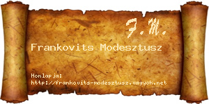 Frankovits Modesztusz névjegykártya